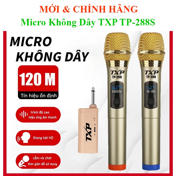 Bộ Micro Không Dây Karaoke TXP TP-288S cho Tất Cả Các Loa, Bộ Khuếch ...