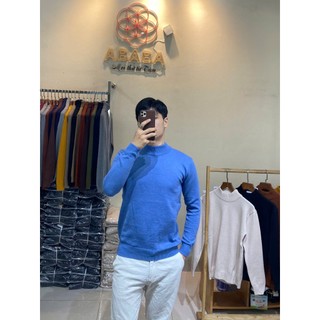 Áo len nam cổ 5p  ABABA chất liệu mềm mịn giữ ấm tốt dài tay dáng ôm vừa Size M L XL XXL -5p-m9