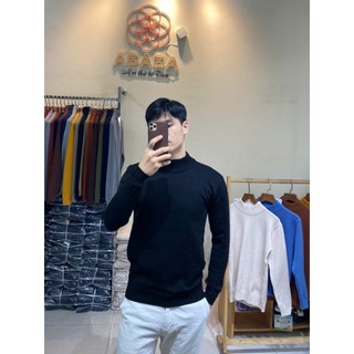 Áo len nam cổ 5p  ABABA chất liệu mềm mịn giữ ấm tốt dài tay dáng ôm vừa Size M L XL XXL -5p-m9