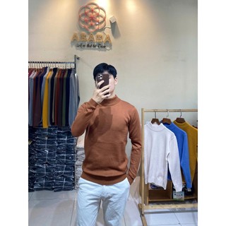 Áo len nam cổ 5p  ABABA chất liệu mềm mịn giữ ấm tốt dài tay dáng ôm vừa Size M L XL XXL -5p-m9