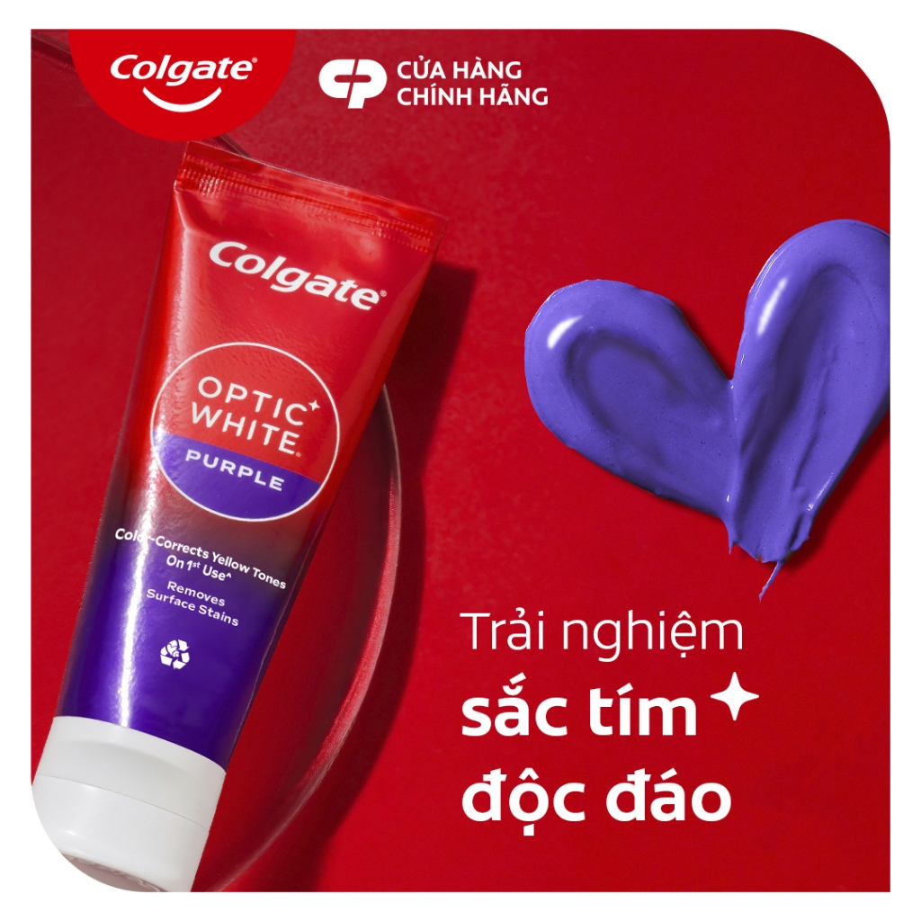 Ảnh Bộ 4 Kem Đánh Răng Colgate trắng răng Optic White Purple 100g công nghệ sắc tím, trung hòa ố vàng tức thì 3