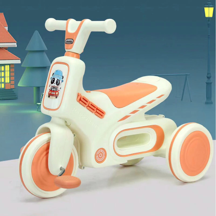 Xe đạp 3 bánh gấu Panda 5188 có nhạc có đèn cho bé - xe ba bánh mẫu mới
