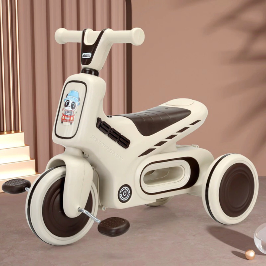 Xe đạp 3 bánh gấu Panda 5188 có nhạc có đèn cho bé - xe ba bánh mẫu mới