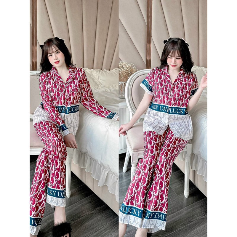 TỔNG HỢP MẪU Tay Dài- Đồ bộ set ngủ mặc nhà pijama lụa XƯỚC Saraht mịn mát