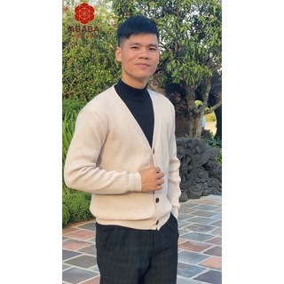 Áo Cadigan len nam kiểu dáng Hàn Quốc cài cúc tay dài chất dày dặn ABABA Menswear cadigan-tron