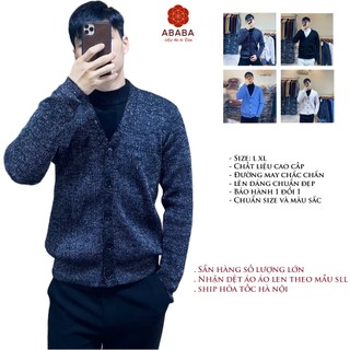 Áo Cadigan len nam kiểu dáng Hàn Quốc cài cúc tay dài chất dày dặn ABABA Menswear cadigan-tron