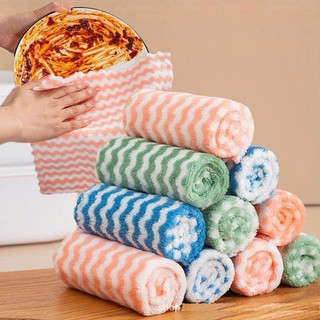 10 khăn lau tay nhà bếp, Khăn lau đa năng siêu thấm nước mềm mịn viền  ziczac