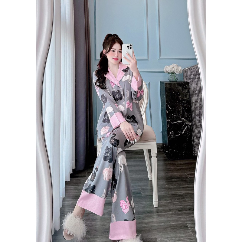 TỔNG HỢP MẪU Tay Dài- Đồ bộ set ngủ mặc nhà pijama lụa XƯỚC Saraht mịn mát