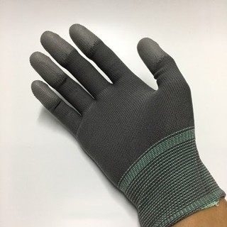 [RẺ + HỎA TỐC] Găng Tay Bảo Hộ Màu Trắng Phủ PU Đầu Ngón ESD Đảm Bảo An Toàn Lao Động bởi OKAMAS