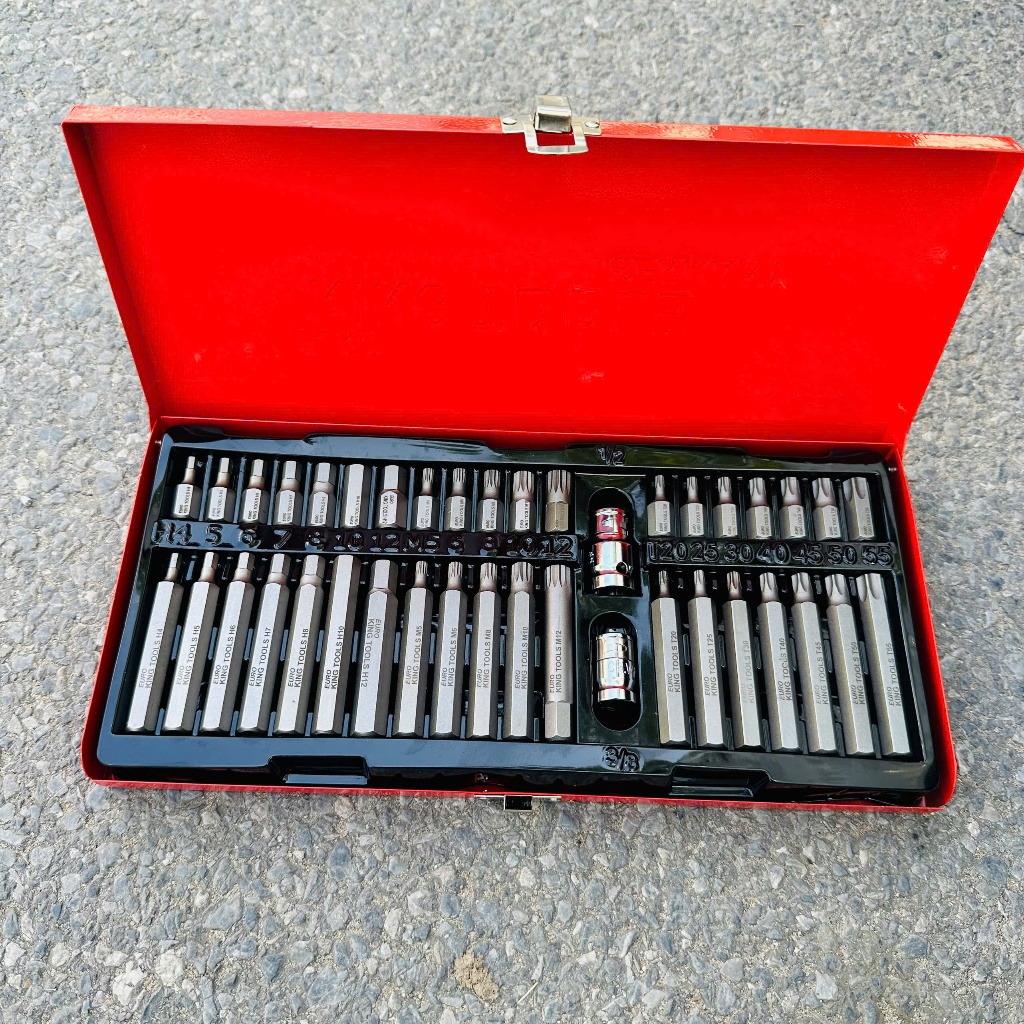 Bộ Tuýp Lục Giác & Hoa Thị 40 Chi Tiết EUROKING TOOLS – Thép S2 Nhiệt Luyện, Đầu Tuýp Ngắn & Dài