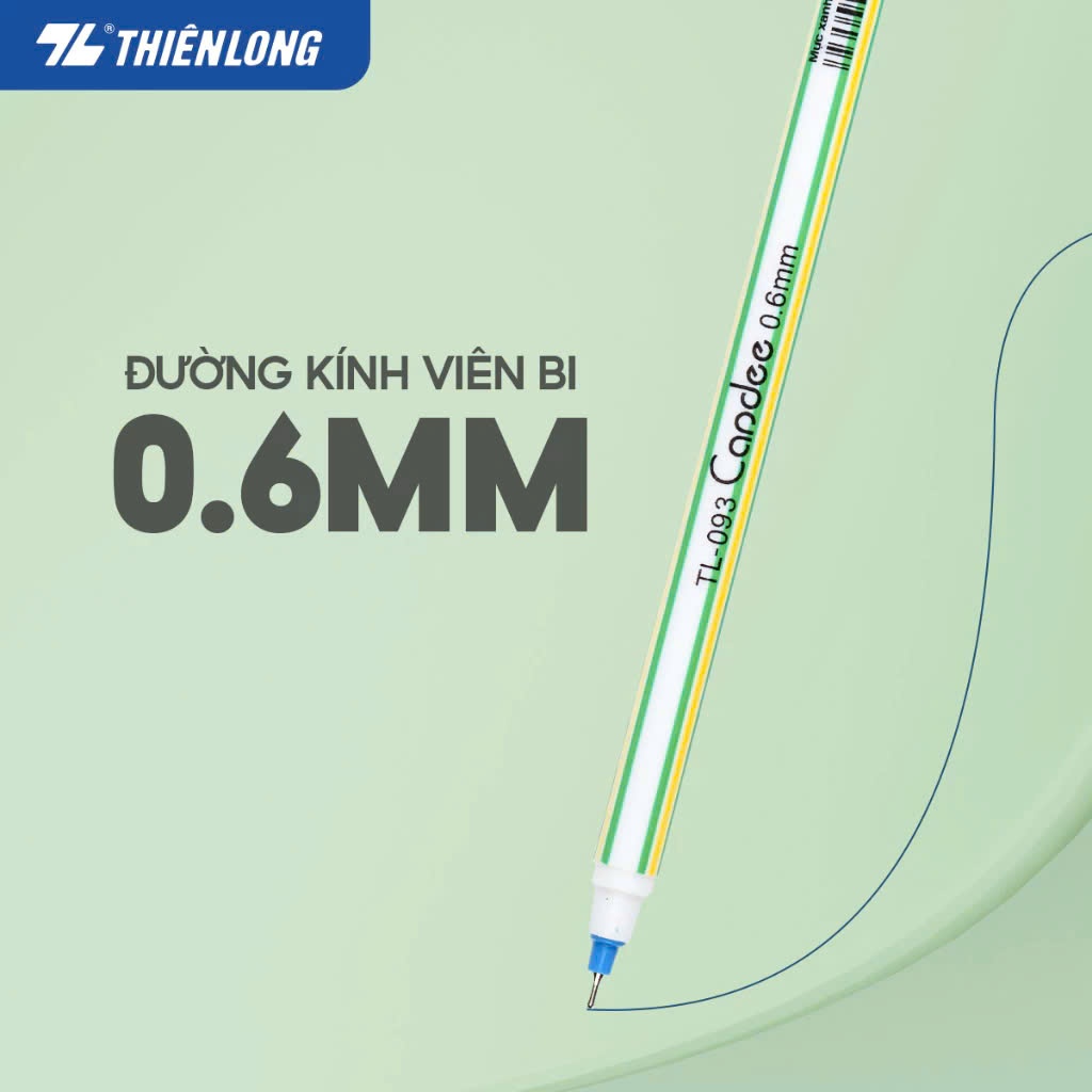 Combo 20 Bút bi TL-093 ngòi 0.6mm, êm trơn, đều mực