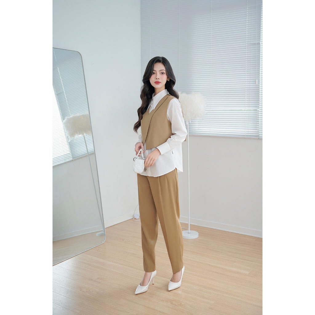 Ảnh Áo Sơ Mi Nữ 𝐂𝐂𝐇𝐀𝐓 Kiểu 2 Chi Tiết Roses Chất Liệu Tuytsi Cao Cấp 23FDS8013ST 4
