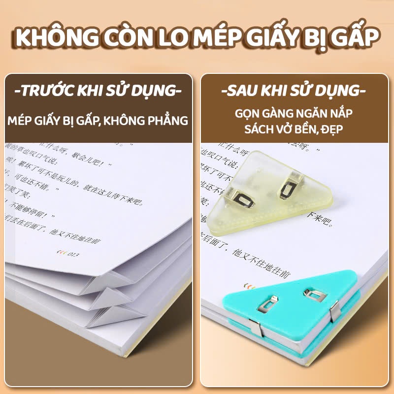 Kẹp Giấy Tam Giác Dễ Thương, Kẹp Tài Liệu Bằng Nhựa Trong Suốt Đơn Giản Có Thể Trang Trí Cute