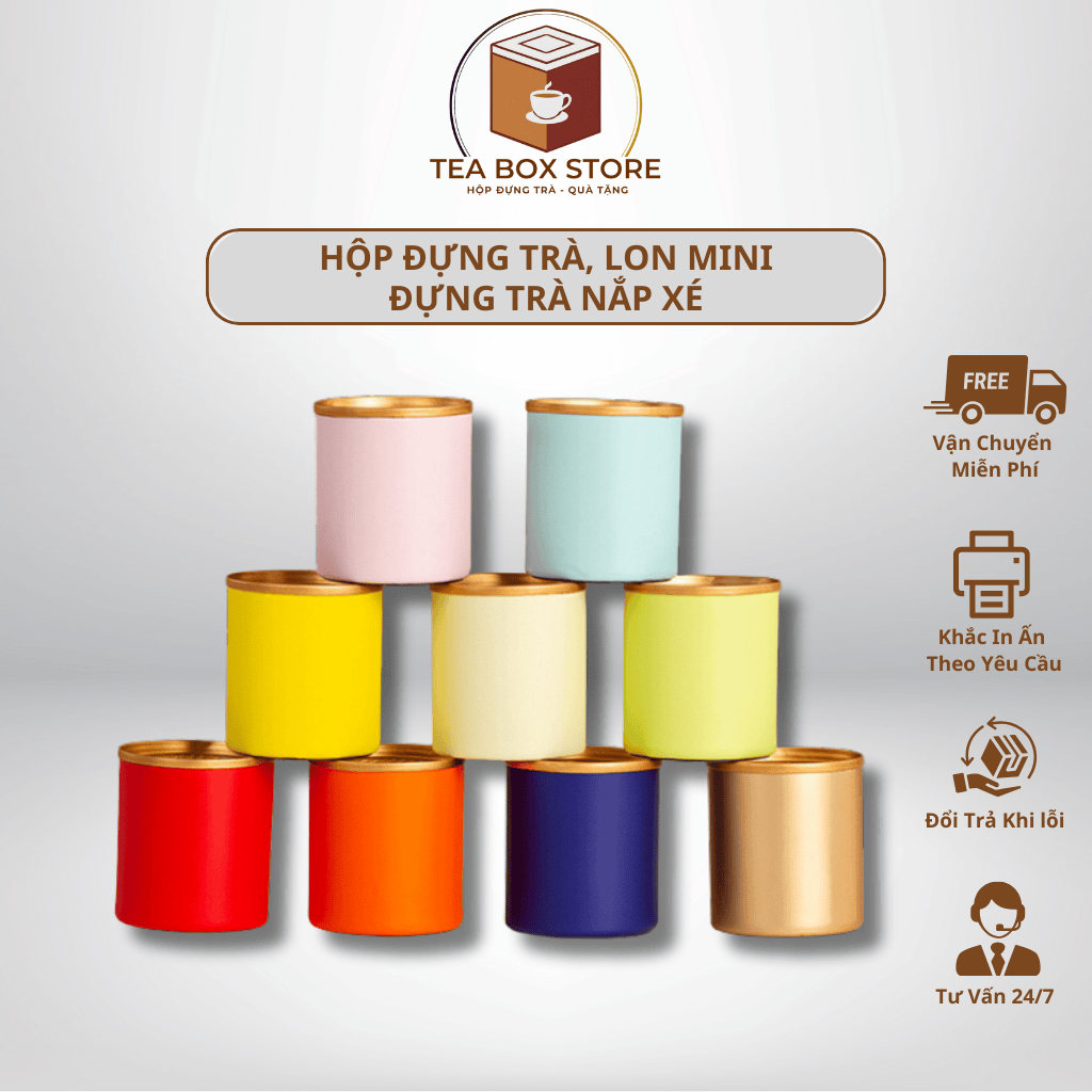 Hộp đựng trà, lon mini đựng trà nắp xé cao cấp - TEA BOX | Shopee Việt Nam
