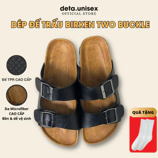Dép đế trấu Birken TWO BUCKLE 2 khóa chính hãng Detaunisex - DETA21TPR