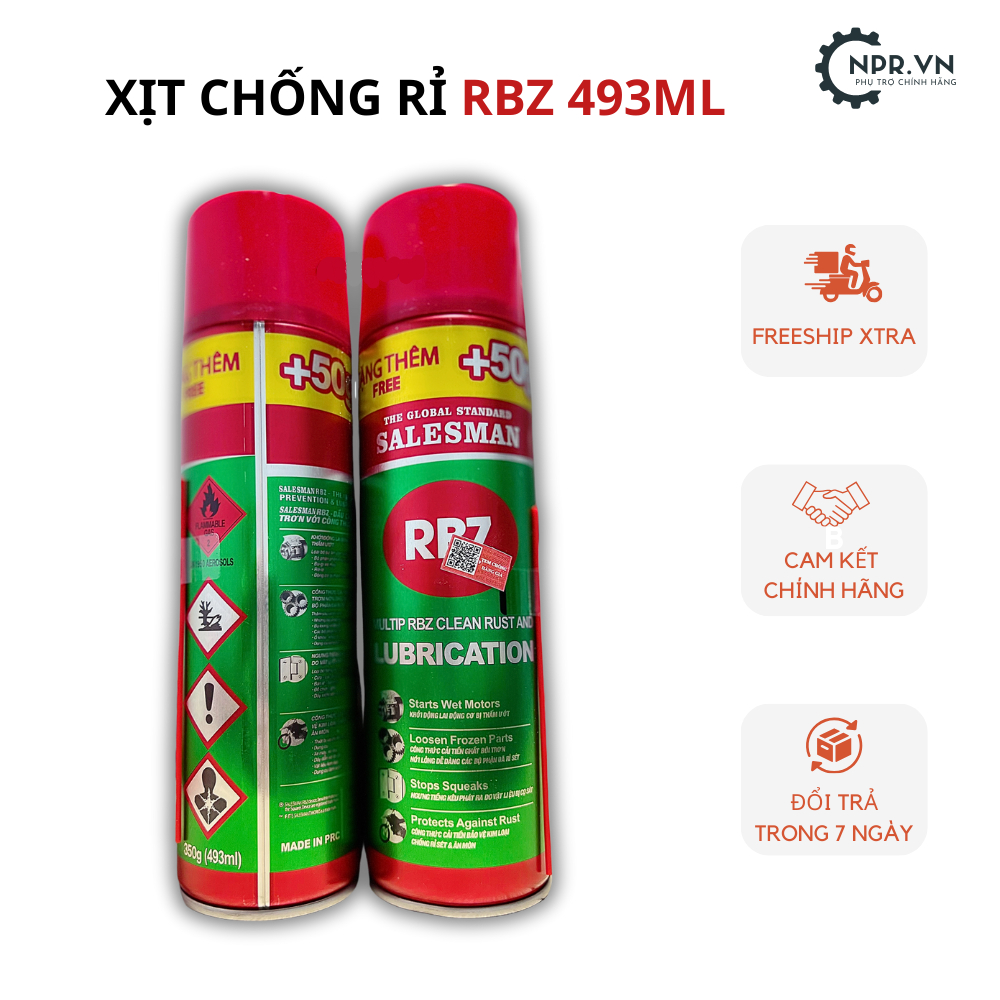 Xịt RBZ lớn 350G, chai xịt chống gỉ rỉ sét, vệ sinh kim loại RBZ ...