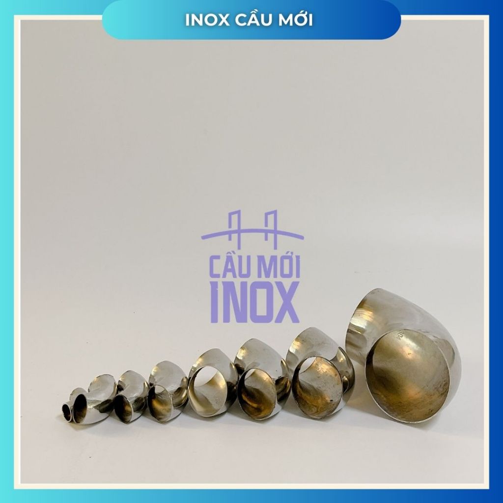 Cút Inox 304, dày 1ly-1.5ly, kích thước D16-D19-D22-D25-D27-D32-D34-D38-D42-D51-D60, co inox 90 độ