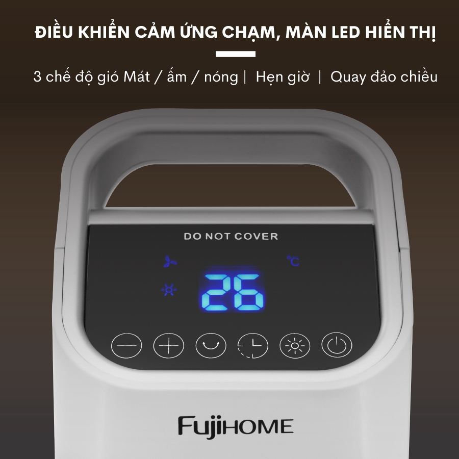 Máy sưởi gốm FH3000 Nhập Khẩu không khô da FUJIHOME điều khiển từ xa, quạt sưởi ấm tiết kiệm điện mini heaters