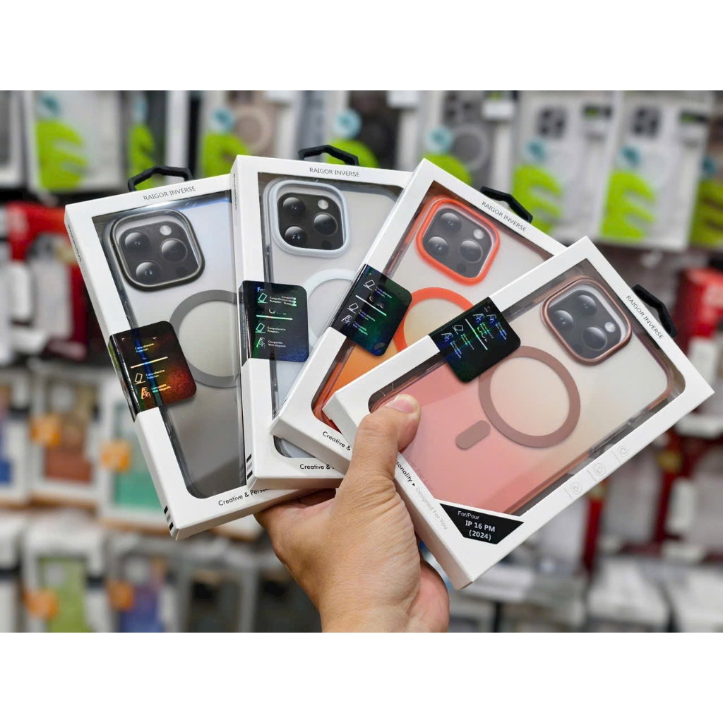 [ Chống Sốc ] Ốp Raigor Inverse Viền TPU Dẻo Chống Sốc Tích Hợp Sạc Từ Tính Tiện Lợi cho iP 16 Pro Max/16Pro