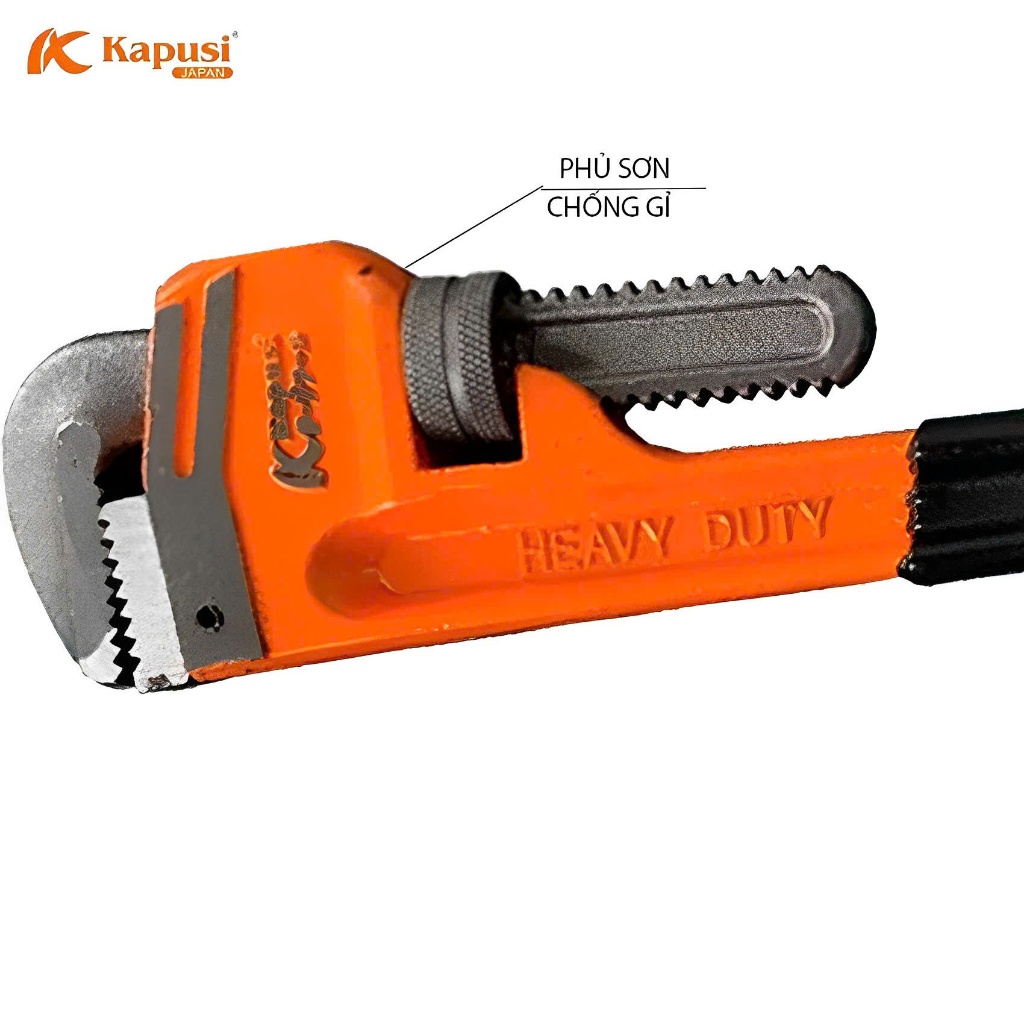 Mỏ Lết Răng Sửa Ống Nước Kapusi Thép CR-V - Cỡ 10, 12, 14, 18 In"