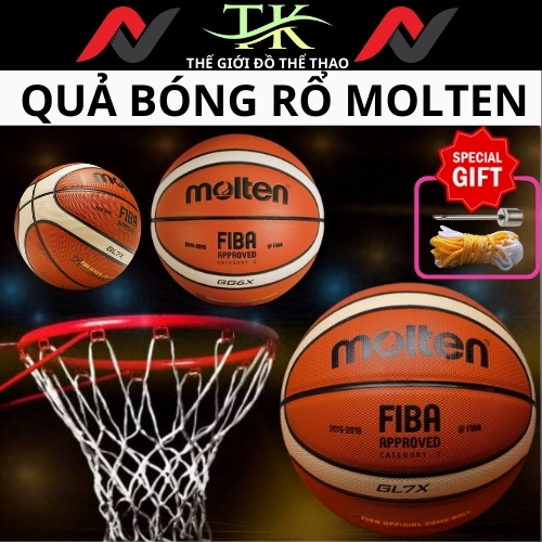 Bóng rổ da Molten Size 5 -6 - 7 dành cho trẻ em và người lớn (Tặng Kim+ ...