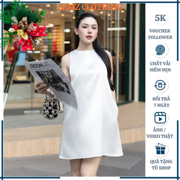 Đầm thiết kế cao cấp, đầm lụa dáng dài chữ A thiết kế sâu nách có 2 túi trong, lót lụa, thanh lịch LEMZ
