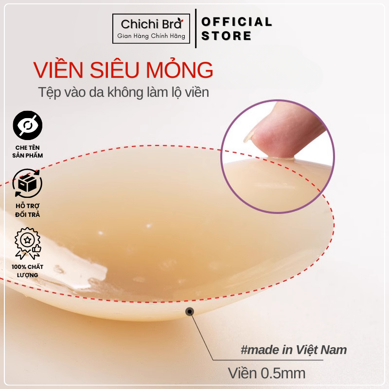 Miếng Dán Ngực Siêu Mỏng Tàn Hình Có Lỗ Thoáng Khí Sử Dụng Được Nhiều Lần Cao Cấp ChichiBra - 4951