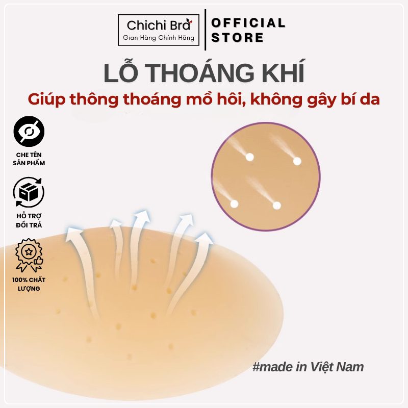Miếng Dán Ngực Siêu Mỏng Tàn Hình Có Lỗ Thoáng Khí Sử Dụng Được Nhiều Lần Cao Cấp ChichiBra - 4951
