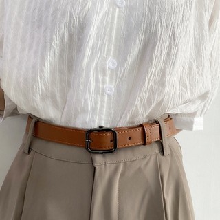 Thắt lưng nữ nam bản nhỏ Broobelt mặt đen, dây nịt lưng ulzzang unisex nhiều màu bản 2.3cm TL15