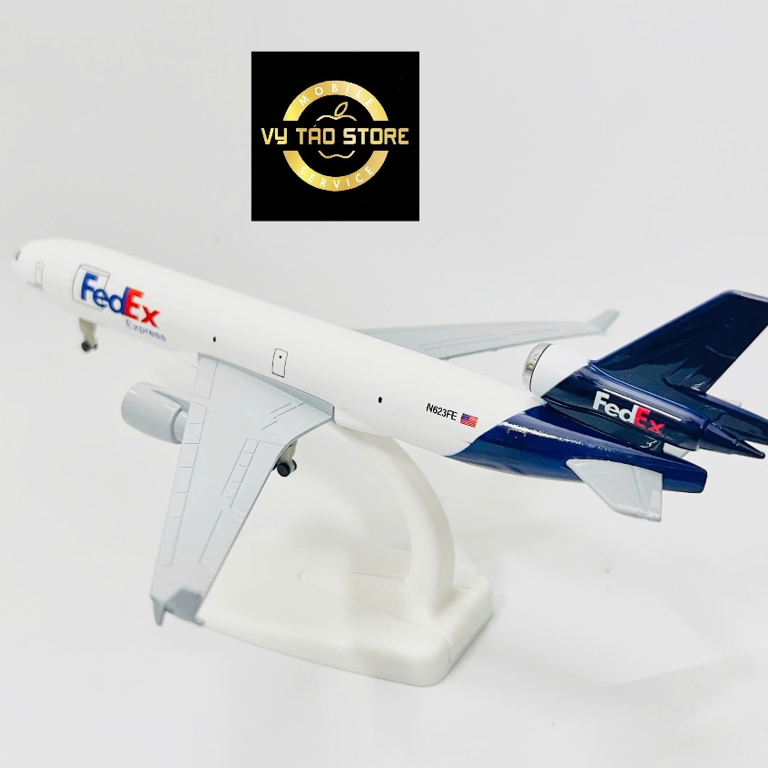 MÁY BAY VẬN TẢI TOÀN CẦU HÃNG FEDEX EXPRESS MD-11 TỈ LỆ 1:400 KIM LOẠI ĐÚC NGUYÊN KHỐI SƠN TĨNH ĐIỆN CAO CẤP