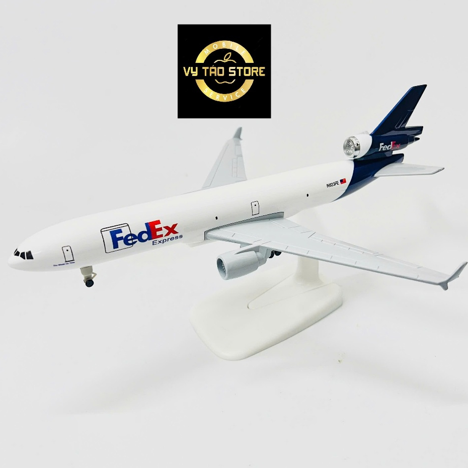 MÁY BAY VẬN TẢI TOÀN CẦU HÃNG FEDEX EXPRESS MD-11 TỈ LỆ 1:400 KIM LOẠI ĐÚC NGUYÊN KHỐI SƠN TĨNH ĐIỆN CAO CẤP