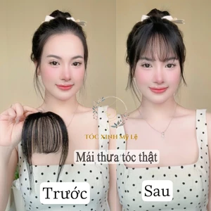 MÁI GIẢ_ Bằng tóc thật 100% Dệt Tay_Tóc Mái Giả Thưa