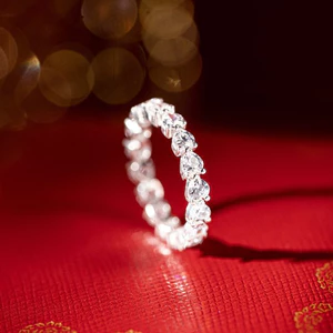 KL2116 Nhẫn Bạc Nữ Heart Shape Wedding Kết Đá Trái Tim 2.5ly by Kylan Silver