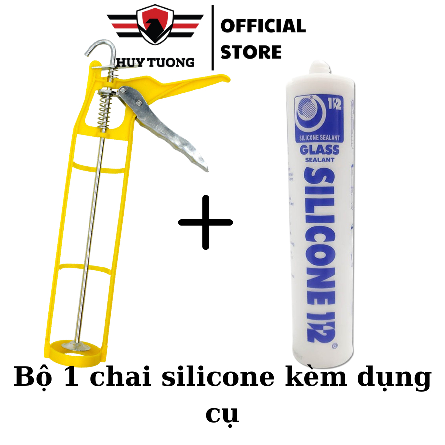 Ảnh Keo dán silicone + dụng cụ bắn keo, keo dán kính, bể cá, dán gỗ dán tường,.. chống thấm nước 2