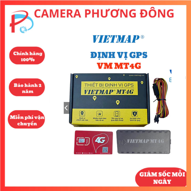 Vietmap MT4Gi - Định vị GPS 24/24 "Em Thiết Bị Định Vị GPS" "Hoa Tiêu" Chỉ Đường Lạc Lối
