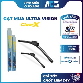 Gạt mưa kính lái Silicon Hàn Quốc ClearX UltraVision - Lưỡi gạt phủ Teflon siêu sạch, bền bỉ | Phụ kiện ô tô ADG