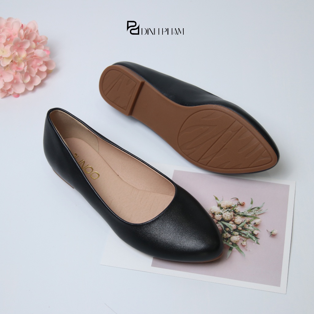 Giày bệt nữ mũi nhọn công sở thanh lịch, trẻ trung, giày búp bê cao 1cm có bigsize