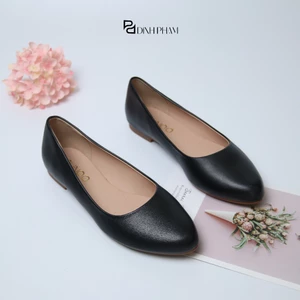 Giày bệt nữ mũi nhọn công sở thanh lịch, trẻ trung, giày búp bê cao 1cm có bigsize