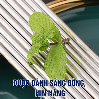 Đũa Inox 304 Chống Trượt - Vỉ 5 Đôi Đũa Xoắn Chống Bỏng, Không Ẩm Mốc, Dễ Vệ Sinh