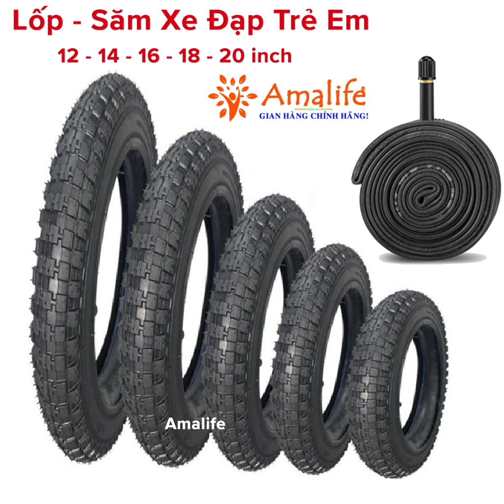 Ảnh Săm Lốp Xe Đạp Trẻ Em Đủ Cỡ 12 14 16 18 20 inch Rộng 2.125inch Cao Su Tự Nhiên Chính Hãng Amalife 1