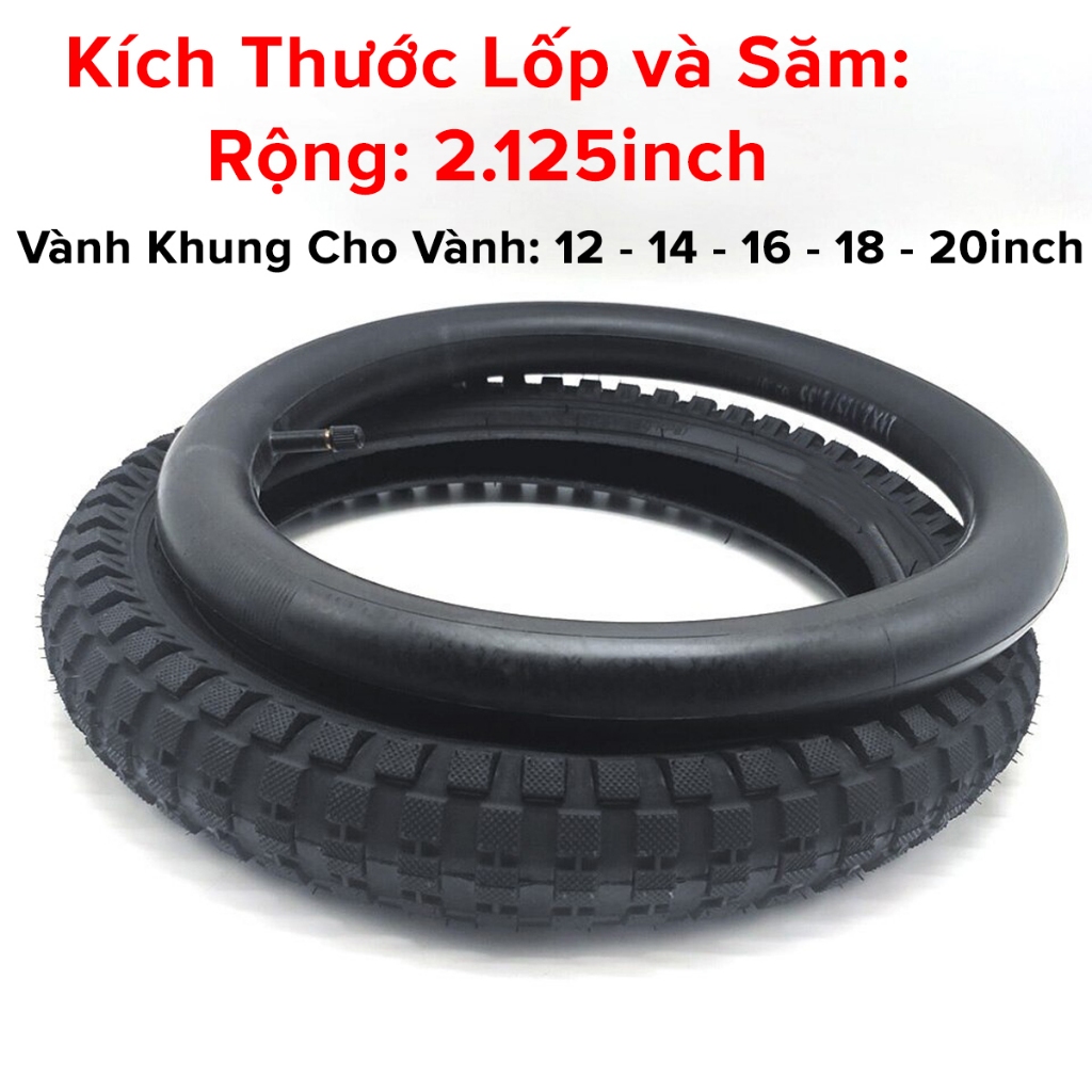 Ảnh Săm Lốp Xe Đạp Trẻ Em Đủ Cỡ 12 14 16 18 20 inch Rộng 2.125inch Cao Su Tự Nhiên Chính Hãng Amalife 3