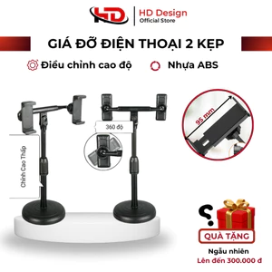Giá Đỡ Điện Thoại 2 Kẹp Cao Cấp - Tiện Lợi - Điều Chỉnh Độ Cao - Chính hãng HD Design