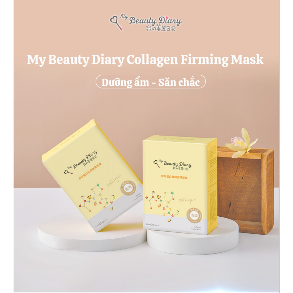 [Bản Đài] Hộp 8 miếng mặt nạ My beauty diary cấp ẩm, mềm mịn, sáng da, săn chắc 23ml/miếng