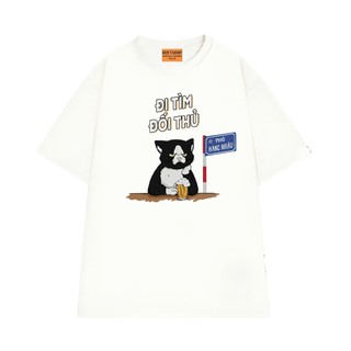 Áo Thun NGỐ TEE Mèo Đen Đi Tìm Đối Thủ - Áo Thun Phố Hàng Nhậu Chất Vải Cotton Thoáng Mát Mềm Mịn