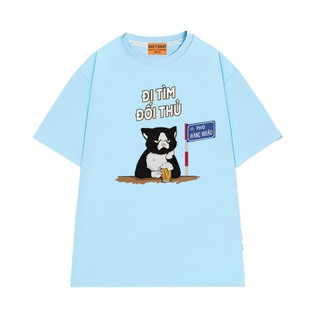 Áo Thun NGỐ TEE Mèo Đen Đi Tìm Đối Thủ - Áo Thun Phố Hàng Nhậu Chất Vải Cotton Thoáng Mát Mềm Mịn