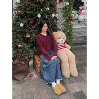 247Store -  Áo len cổ tim áo len cổ chữ V dáng rộng  Aolencotim955_P5K10