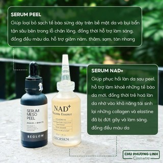 Combo peel da Meso và Serum NAD + Cecrkn - Tái tạo, phục hồi, căng bóng, mờ thâm CB0140
