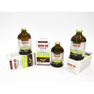 Azicin 100 chai 100ml thuốc thú y Vb Pharma trị đường hô hấp tiêu hóa ở heo chó mèo gia súc gia cầm