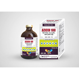 Azicin 100 chai 100ml thuốc thú y Vb Pharma trị đường hô hấp tiêu hóa ở heo chó mèo gia súc gia cầm