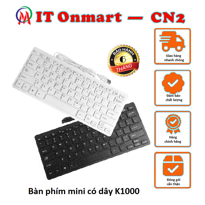 Bàn phím mini có dây TIKA nhỏ gọn, siêu mỏng tương thích với các hệ điều hành hiện nay